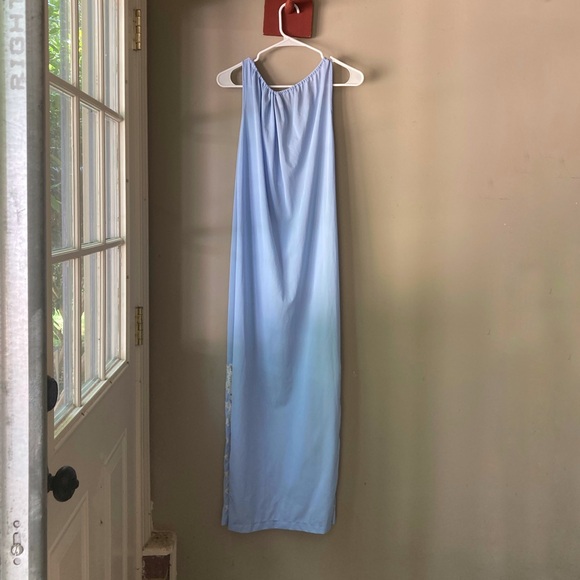 Vintage Radcliffe Blue Lace Detail Long Nightgown S - Picture 5 of 7